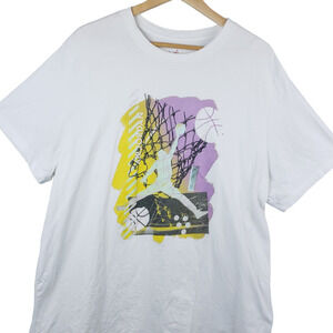 Air Jordan Mens Jumpman Graphic Tee Sz XXL Short Sleeve T-Shirt Retro Logo White